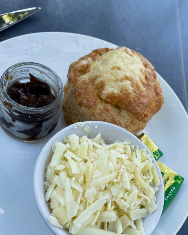 scone and cheese